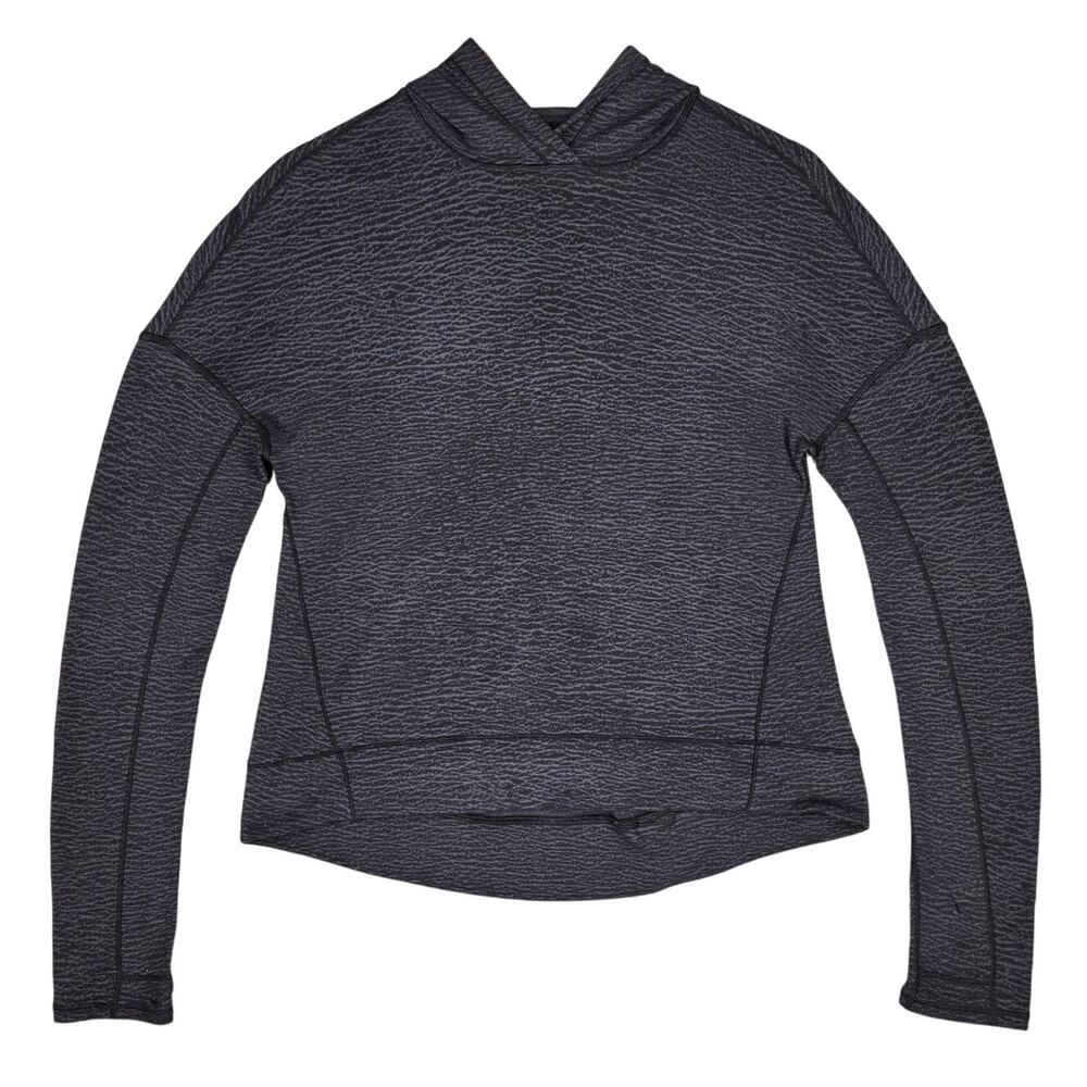 LULULEMON SQUAD GOALS HOODIE – LUON PEBBLE – WOMEN’S SIZE 2 – DARK GRAY – LS